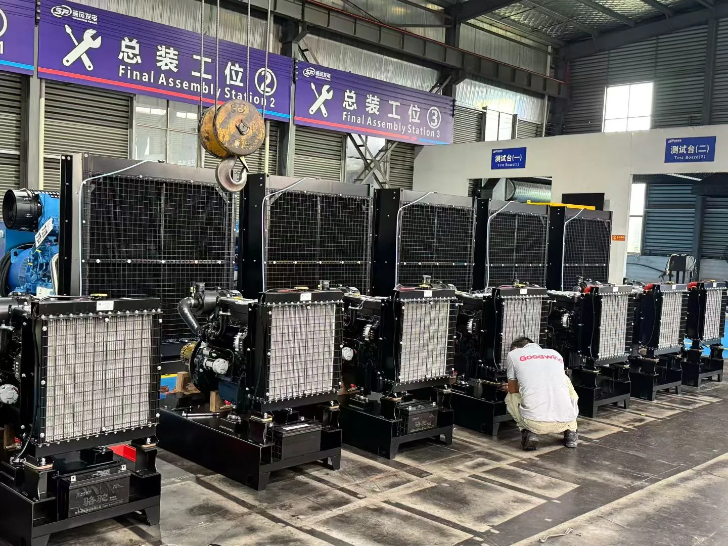 Generator sets at the GOODWIND final assembly station